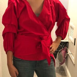 NWOT Wrap Top Red sz S